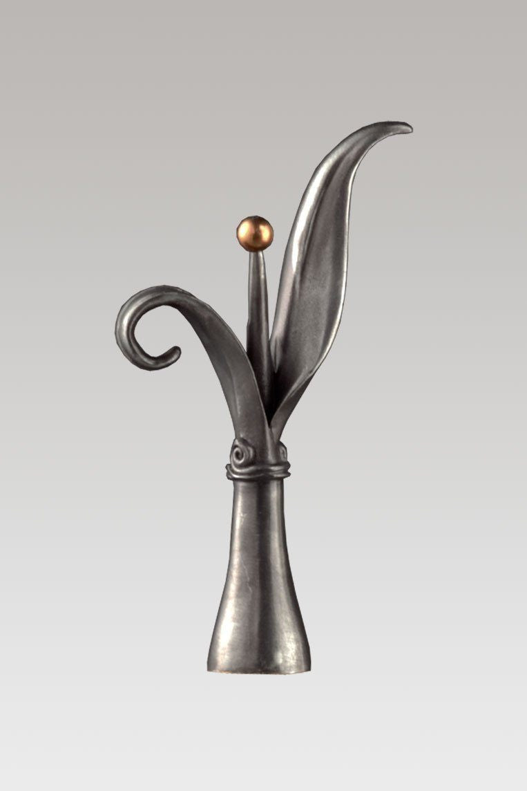Janna Ugone &amp; Co Finials Blackened Pewter Lamp Finial in New Leaf