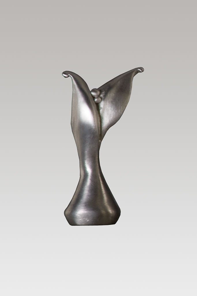 Janna Ugone &amp; Co Finials Blackened Pewter Lamp Finial in Simple Leaf