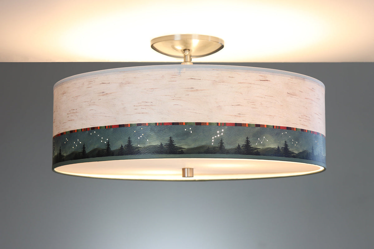 Janna Ugone &amp; Co Ceiling Fixture 16&quot; / Raw Brass Ceiling Lamp in Birch Midnight