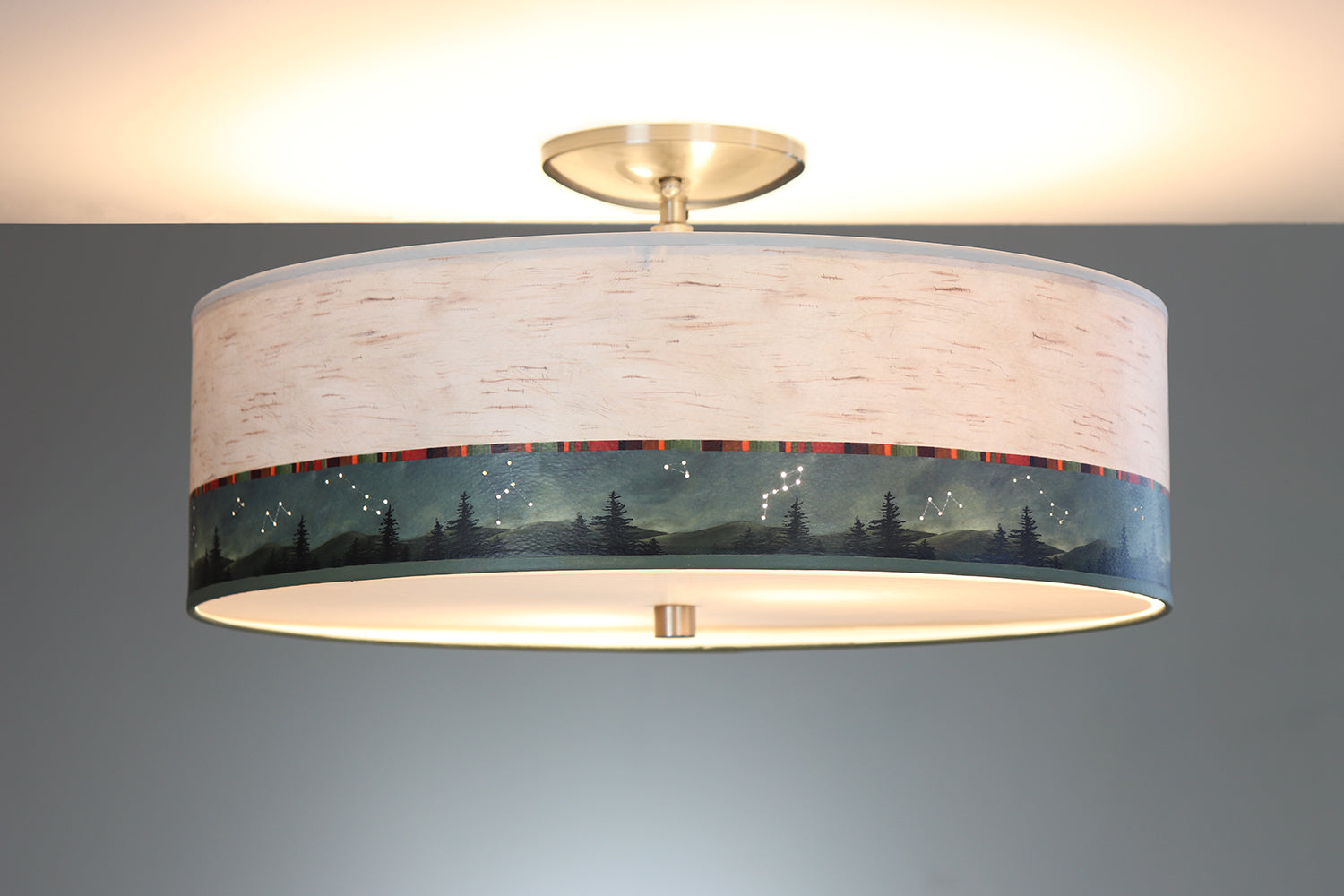 Janna Ugone & Co Ceiling Fixture 16" / Raw Brass Ceiling Lamp in Birch Midnight
