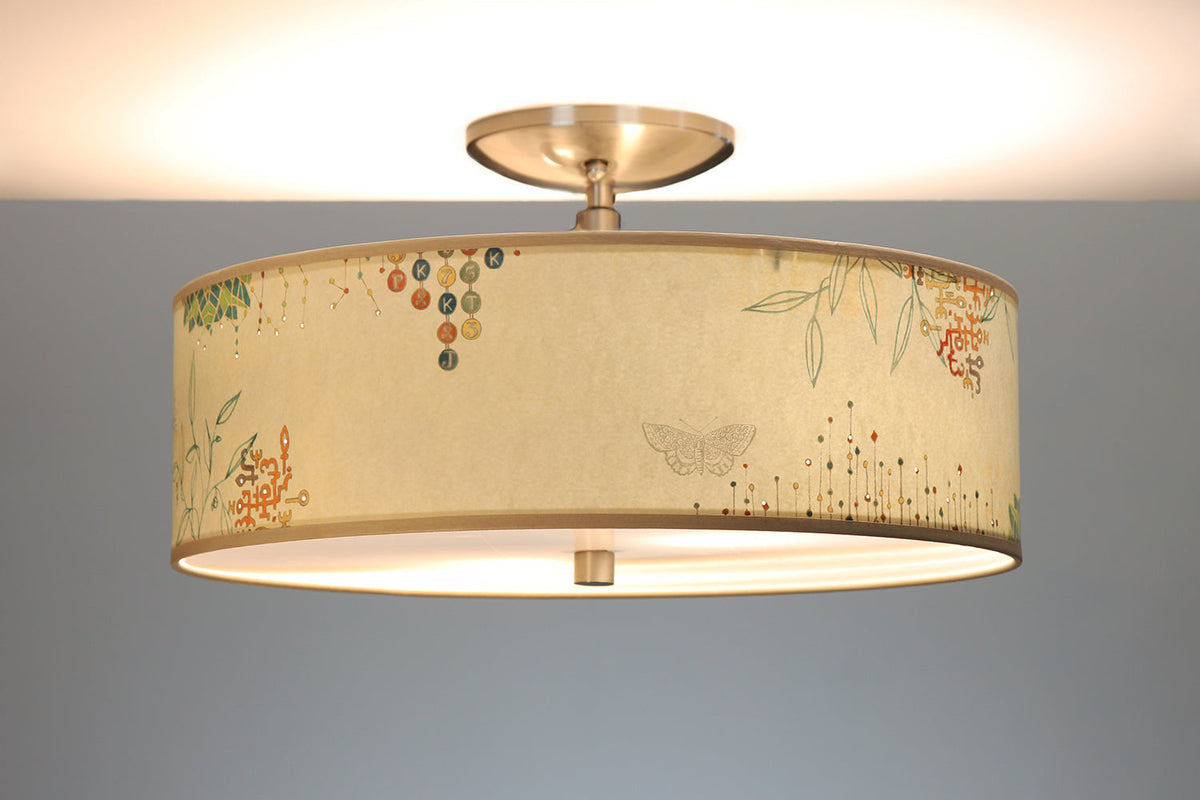Janna Ugone &amp; Co Ceiling Fixture 16&quot; / Raw Brass Ceiling Lamp in Ecru Journey