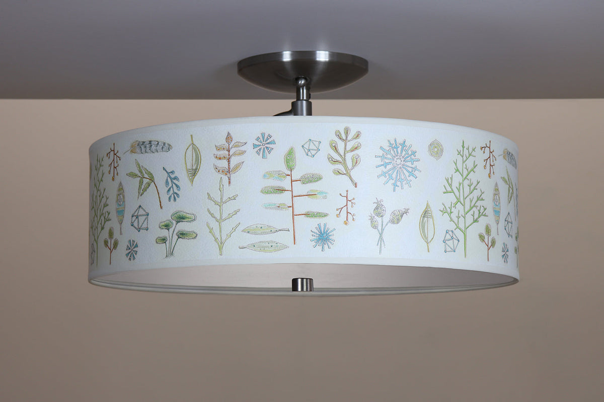 Janna Ugone &amp; Co Ceiling Fixture 16&quot; / Satin Nickel Ceiling Lamp in Field Chart