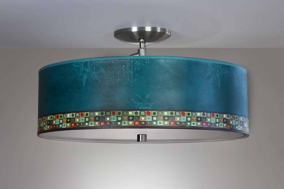 Janna Ugone &amp; Co Ceiling Fixture 16&quot; / Satin Nickel Ceiling Lamp in Jade Mosaic