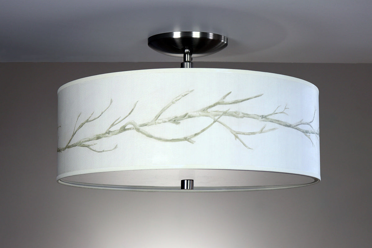 Janna Ugone &amp; Co Ceiling Fixture 16&quot; / Satin Nickel Ceiling Lamp in Sweeping Branch