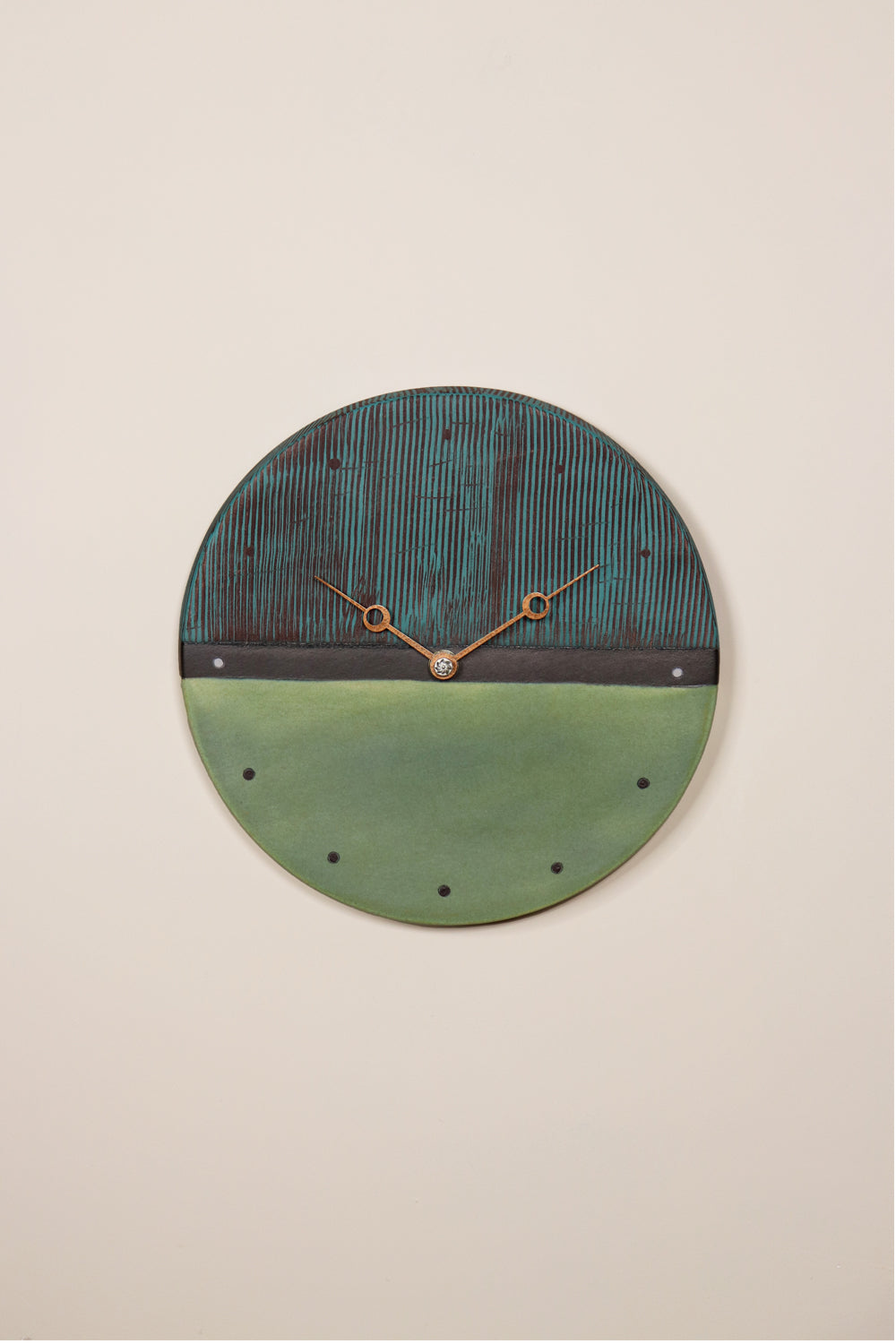 Janna Ugone & Co Clock Ceramic Clock in Teal and Sage