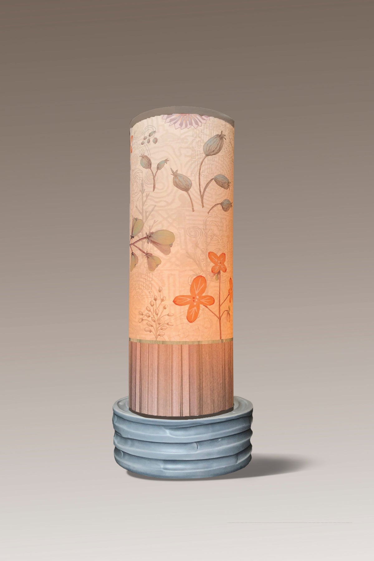 Janna Ugone &amp; Co Luminaires Ceramic Luminaire Accent Lamp with Flora and Maze Shade