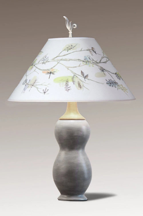 Janna Ugone &amp; Co Table Lamps Ceramic &amp; Maple Table Lamp with Large Conical Shade in Artful Branch