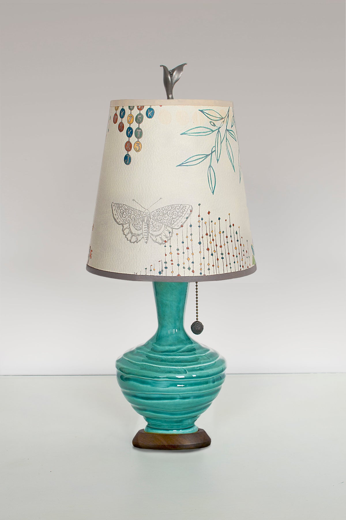 Janna Ugone &amp; Co Table Lamps Ceramic Table Lamp with Small Drum Shade in Ecru Journey