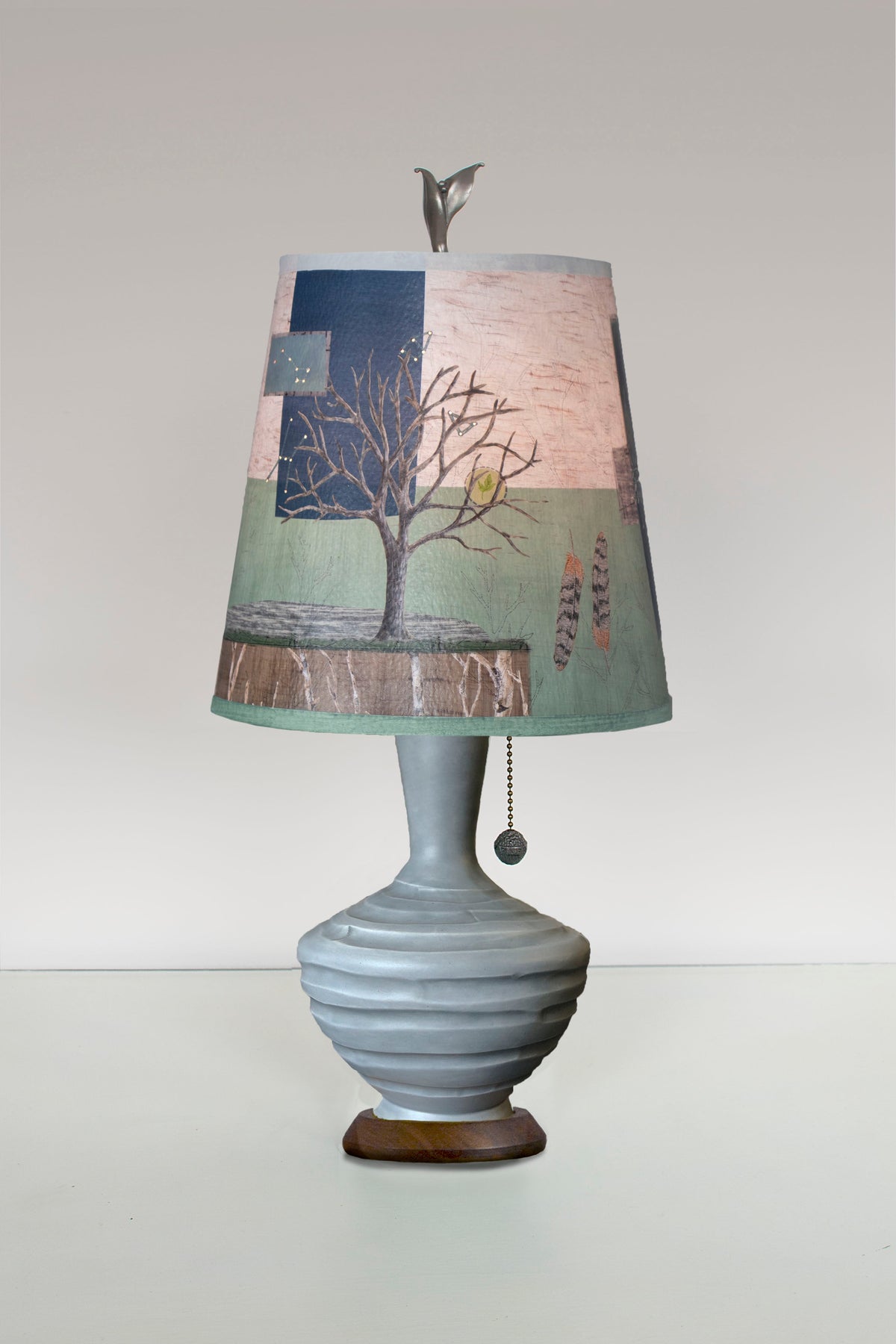 Janna Ugone &amp; Co Table Lamps Ceramic Table Lamp with Small Drum Shade in Wander in Field