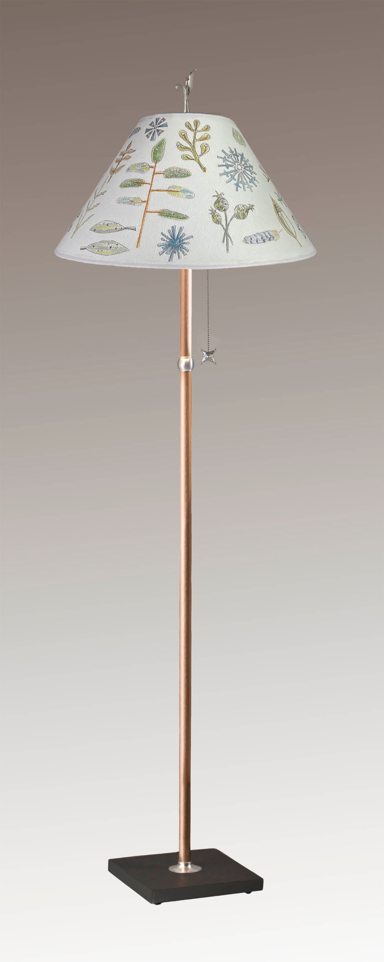 Janna Ugone & Co Floor Lamp Copper Floor Lamp with Large Conical Shade in Field Chart