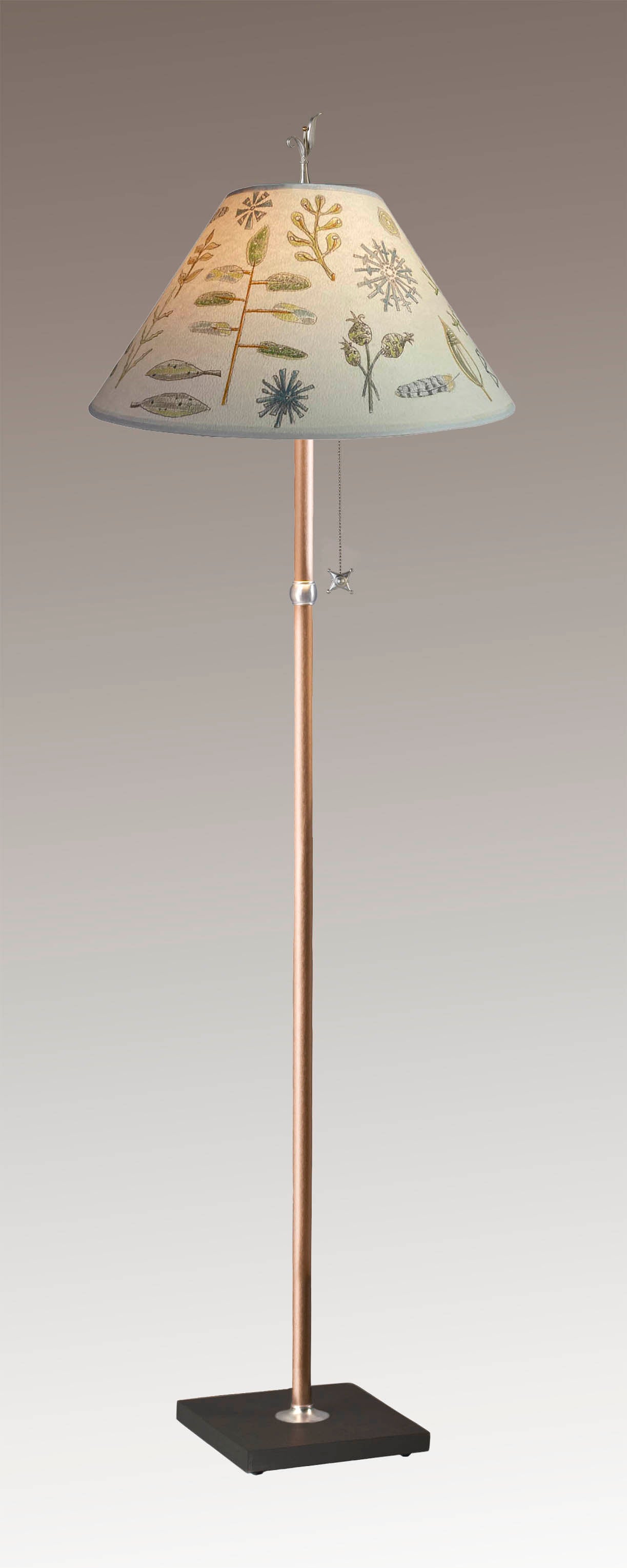 Janna Ugone & Co Floor Lamp Copper Floor Lamp with Large Conical Shade in Field Chart