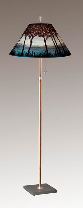 Janna Ugone &amp; Co Floor Lamp Copper Floor Lamp with Large Conical Shade in Twilight