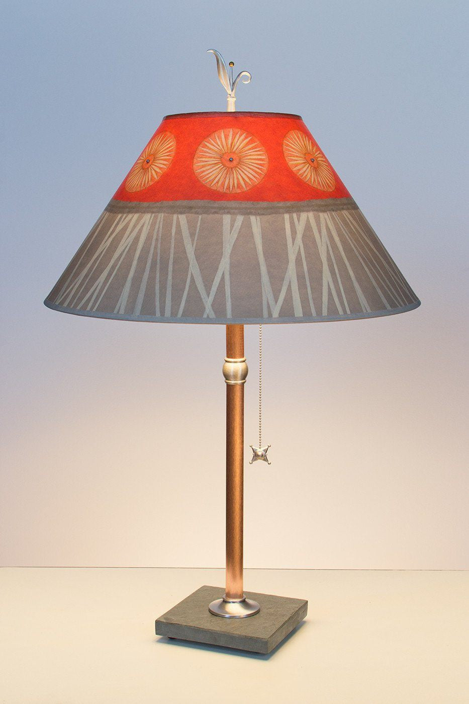 Janna Ugone & Co Table Lamps Copper Table Lamp with Large Conical Shade in Tang