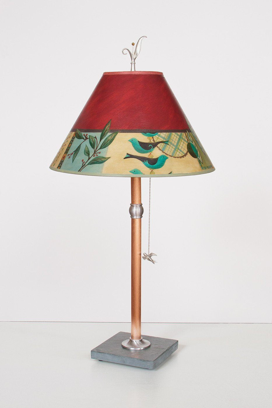Janna Ugone &amp; Co Table Lamps Copper Table Lamp with Medium Conical Shade in New Capri
