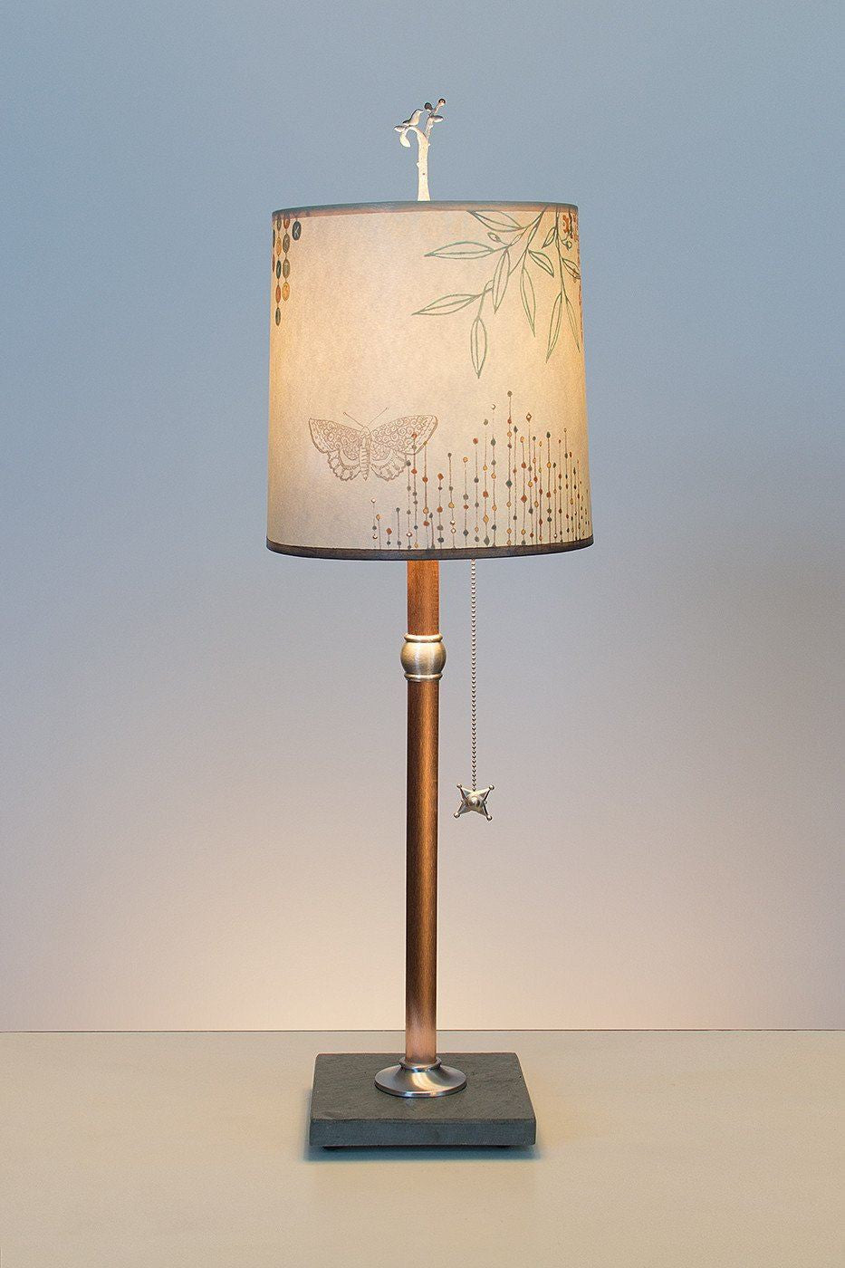 Janna Ugone & Co Table Lamps Copper Table Lamp with Medium Drum Shade in Ecru Journey