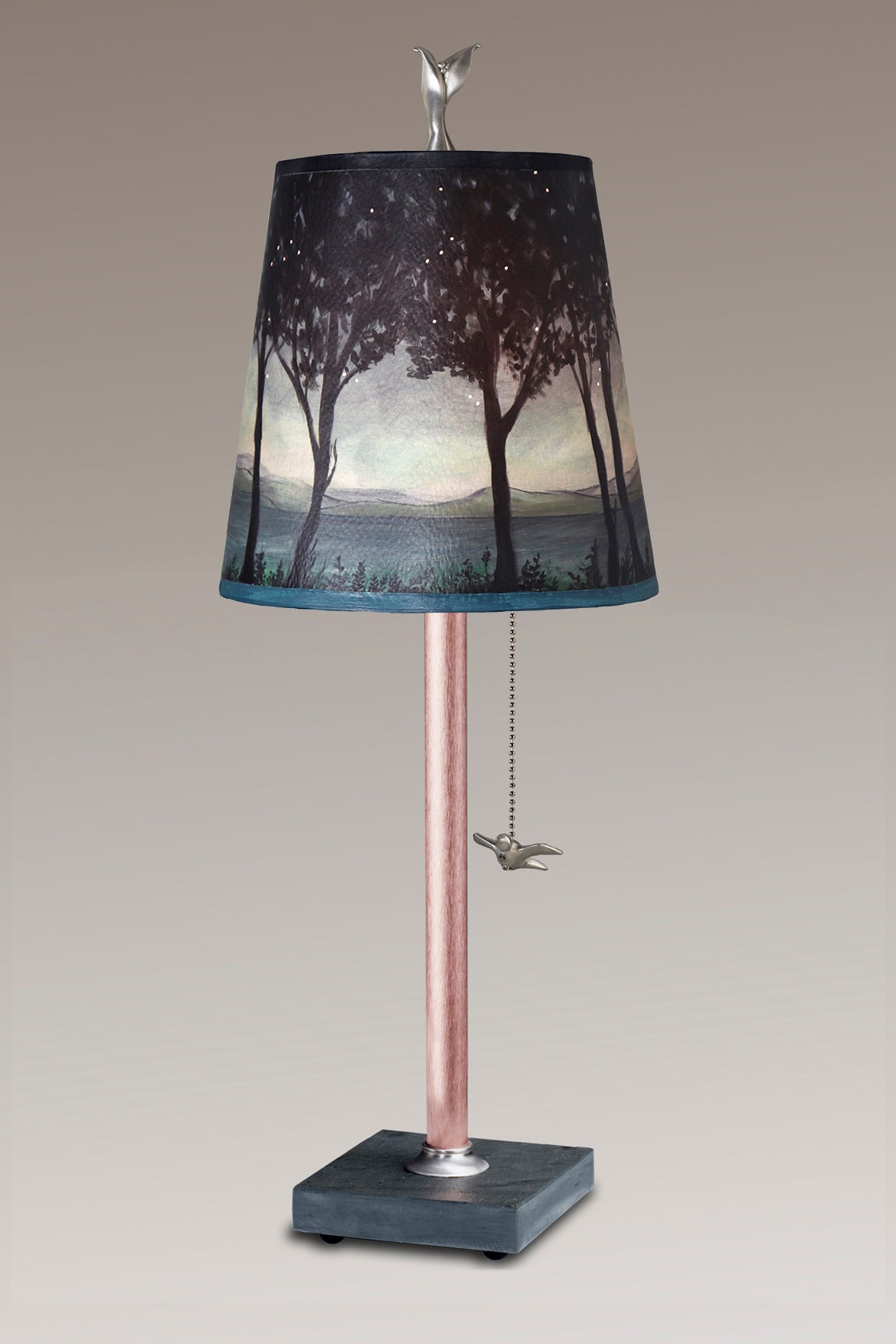 Janna Ugone & Co Table Lamps Copper Table Lamp with Small Drum in Twilight
