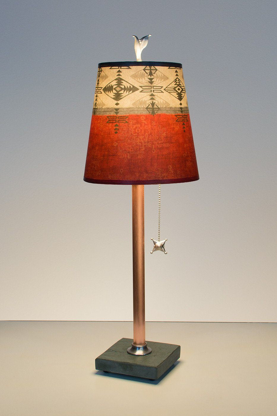 Janna Ugone &amp; Co Table Lamps Copper Table Lamp with Small Drum Shade in Mesa