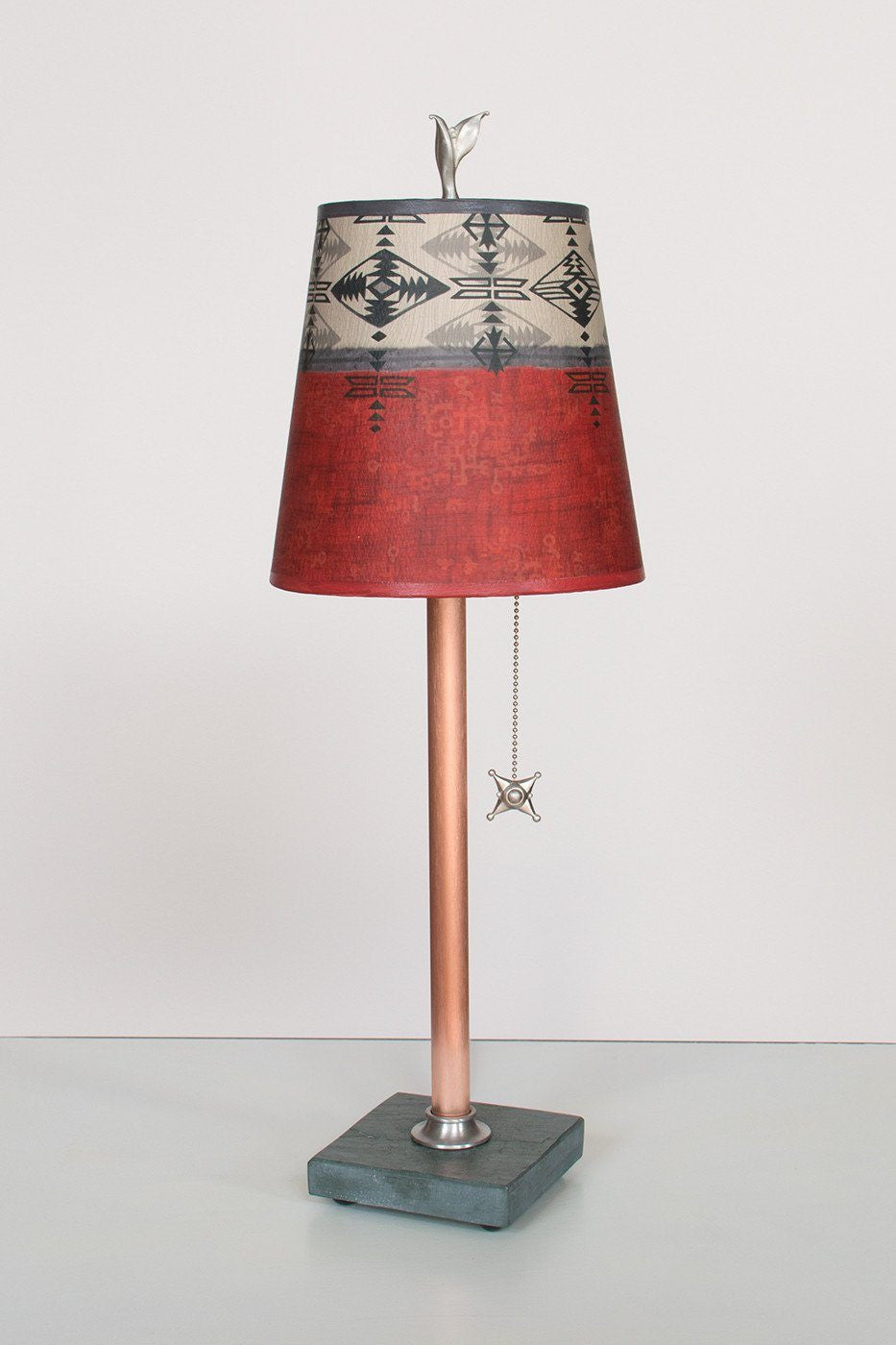 Janna Ugone &amp; Co Table Lamps Copper Table Lamp with Small Drum Shade in Mesa