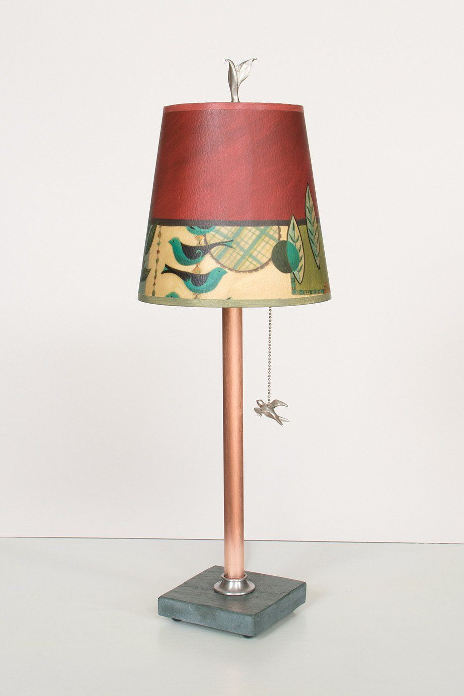 Janna Ugone &amp; Co Table Lamps Copper Table Lamp with Small Drum Shade in New Capri