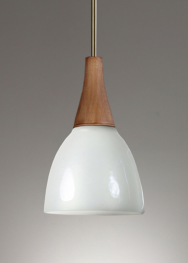 Janna Ugone &amp; Co Pendant Lights Raw Brass Hanging Ceramic Lamp in Ivory Gloss