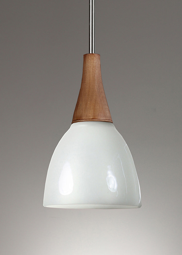 Janna Ugone &amp; Co Pendant Lights Satin Nickel Hanging Ceramic Lamp in Ivory Gloss