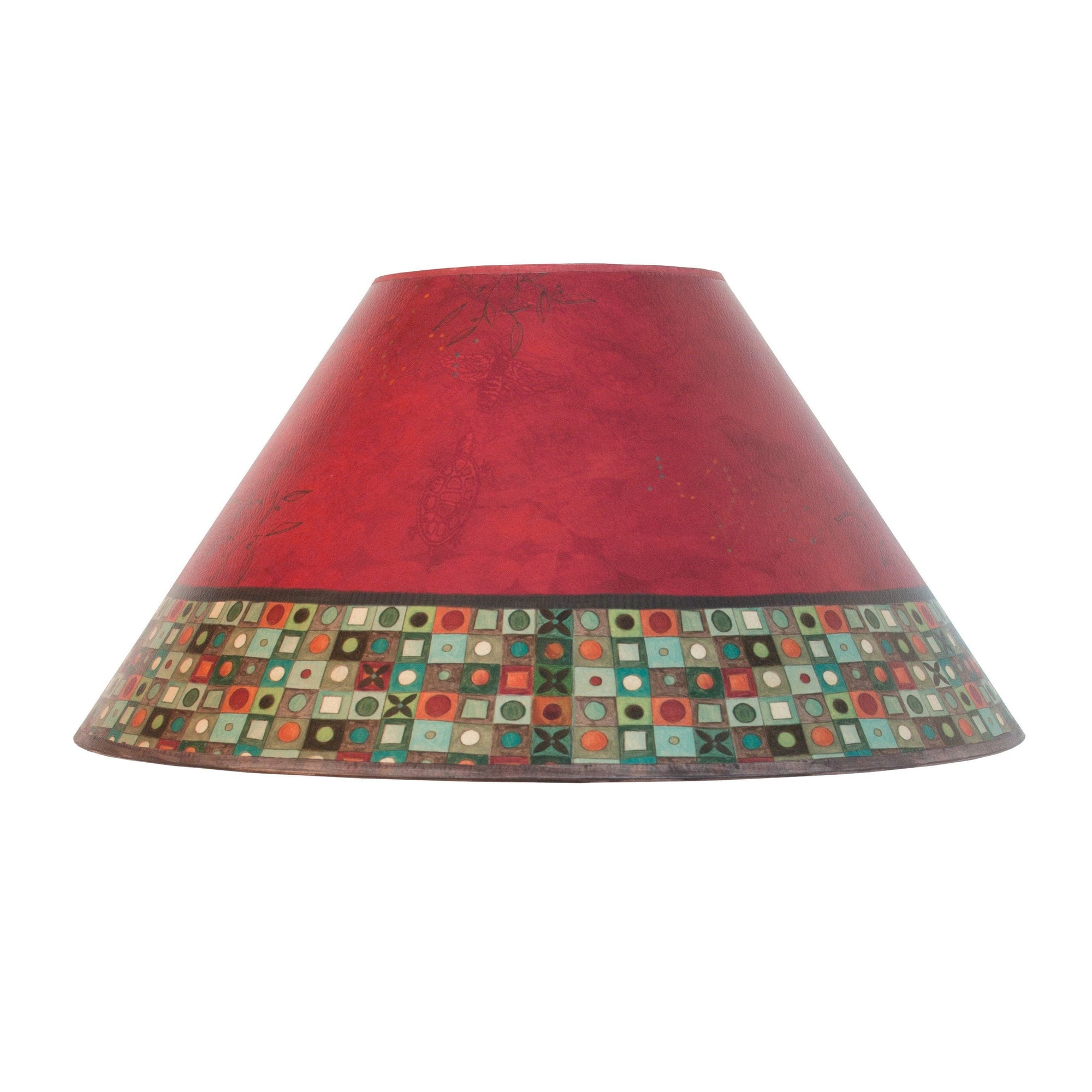Janna Ugone & Co Lamp Shades Large Conical Lamp Shade in Red Mosaic