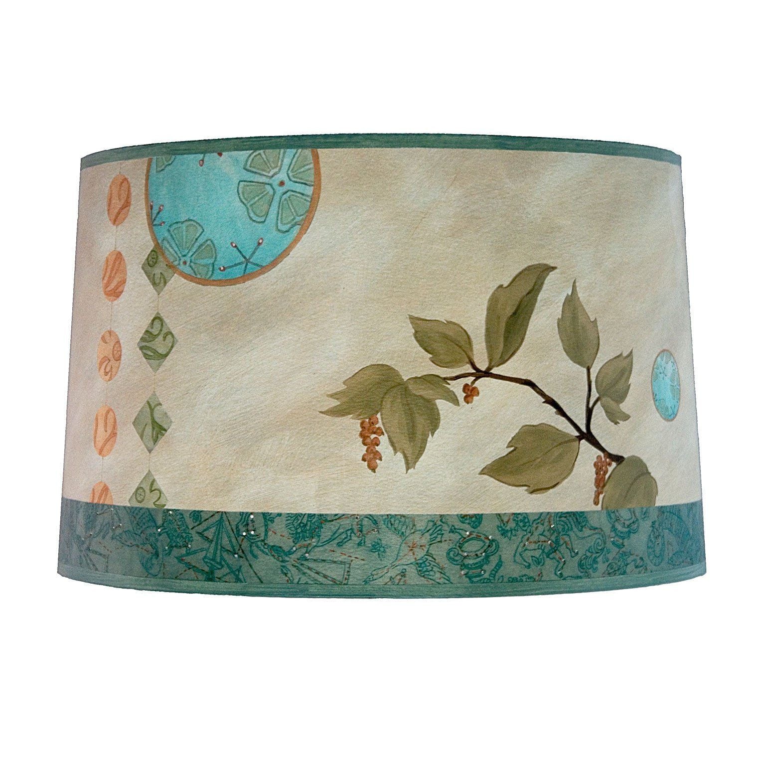 Janna Ugone & Co Lamp Shades Large Drum Lamp Shade in Celestial Leaf
