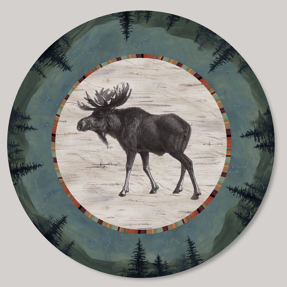 Janna Ugone &amp; Co Lazy Susan Small Lazy Susan in Moose Midnight