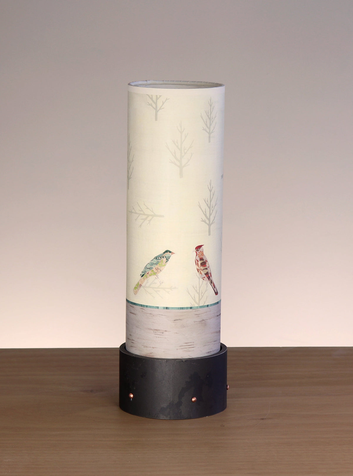 Janna Ugone &amp; Co Luminaires Steel Luminaire Accent Lamp with Bird Friends Shade