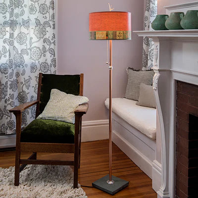 Copper Table Lamp with Large Conical Ceramic Shade in Shade in June Street Border