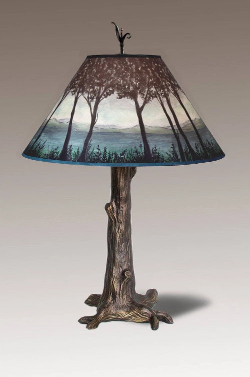 Janna Ugone & Co Table Lamps Bronze Tree Table Lamp with Large Conical Shade in Twilight