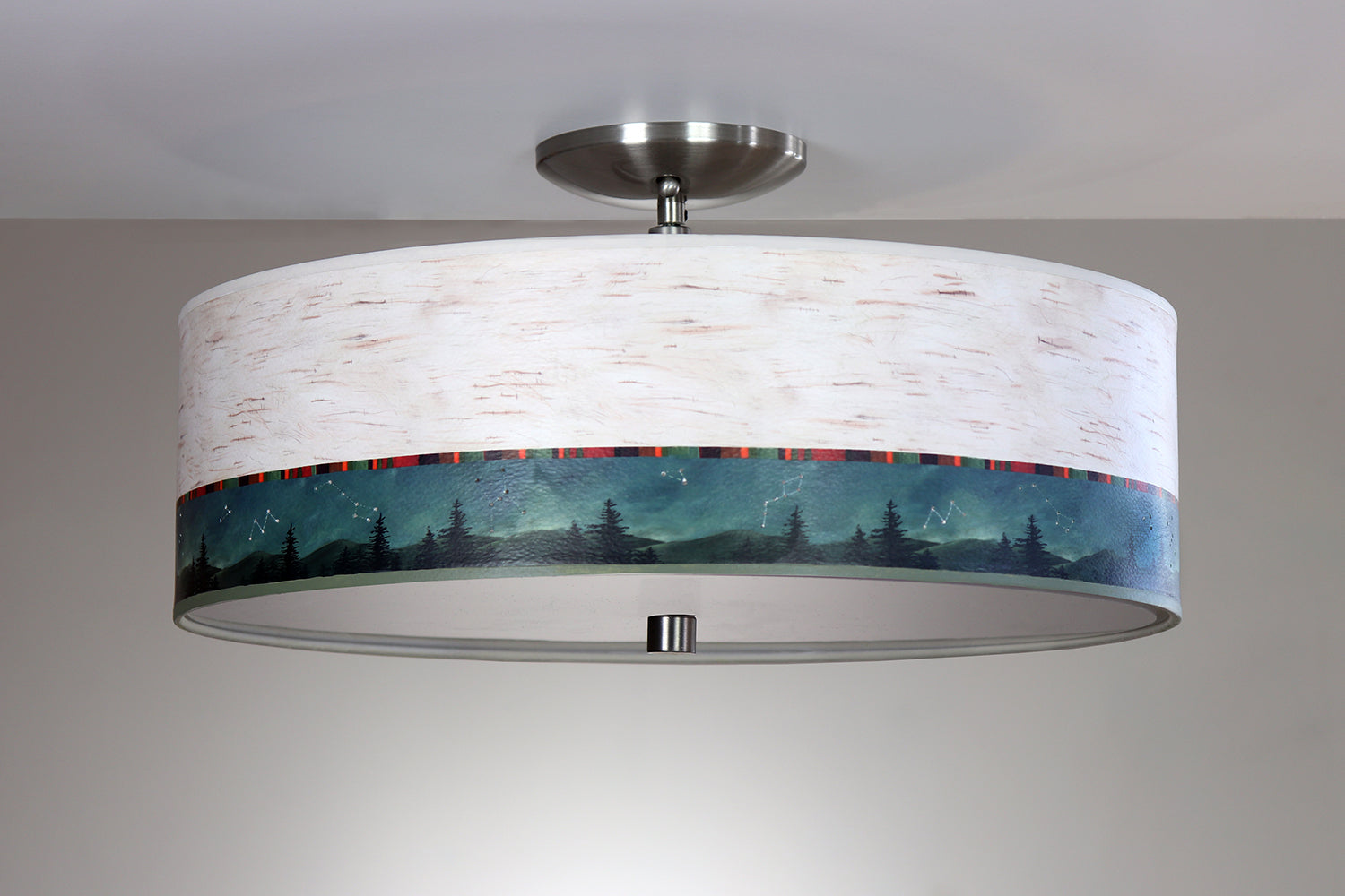 Janna Ugone & Co Ceiling Fixture 16" / Raw Brass Ceiling Lamp in Birch Midnight