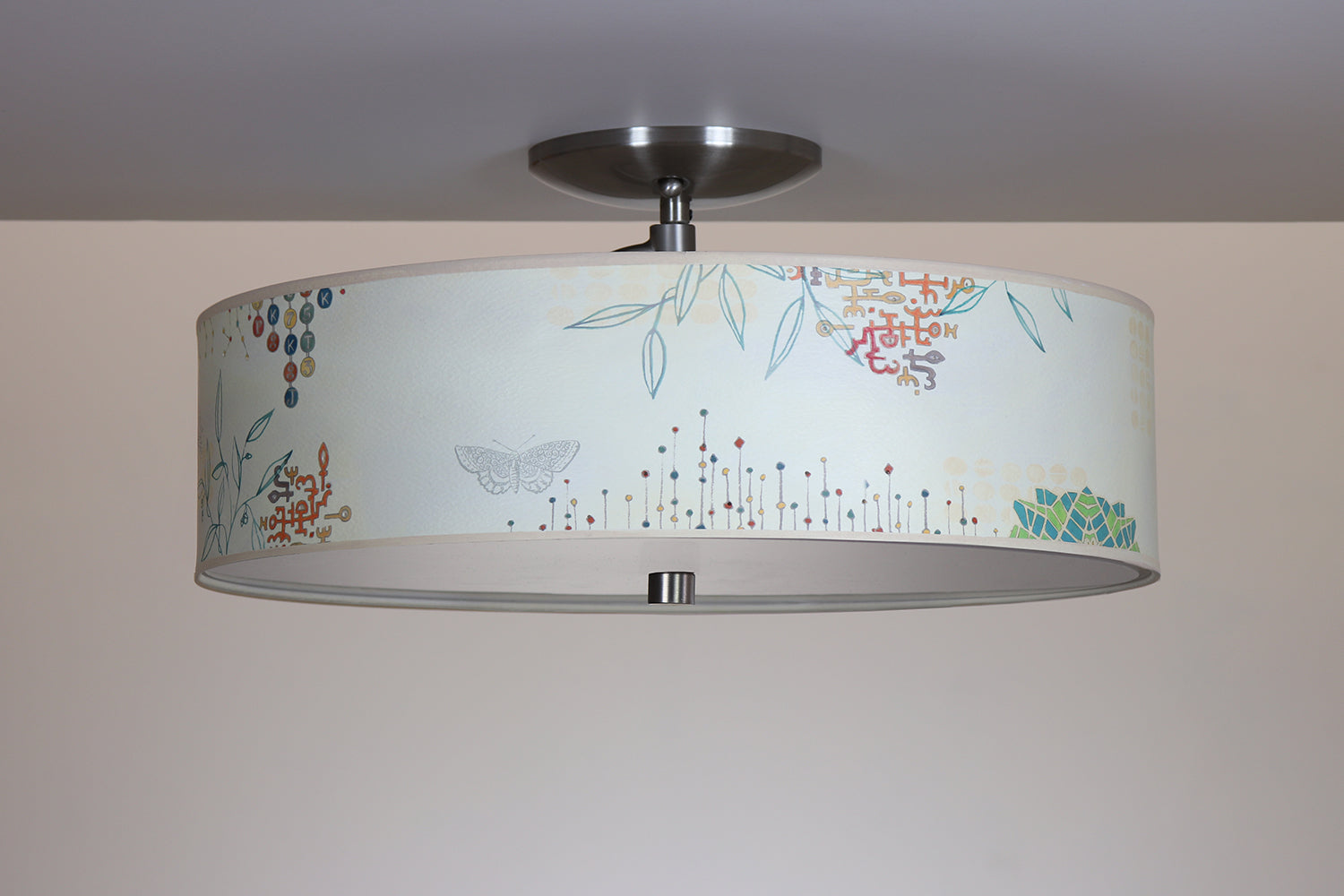 Janna Ugone & Co Ceiling Fixture 16" / Raw Brass Ceiling Lamp in Ecru Journey