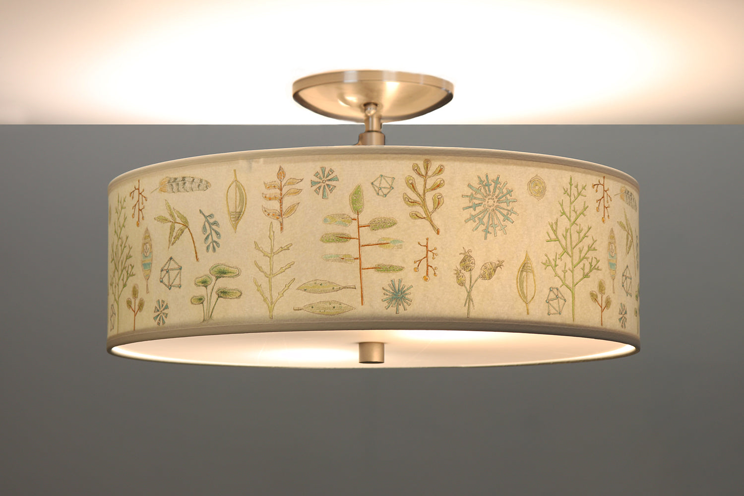 Janna Ugone & Co Ceiling Fixture 16" / Raw Brass Ceiling Lamp in Field Chart