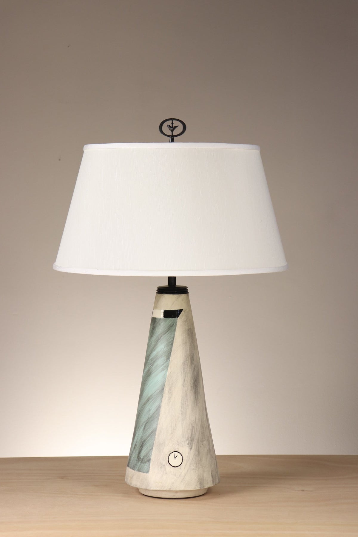 Janna Ugone &amp; Co Ceramic Cone Base in Time Zone with Linen Shade