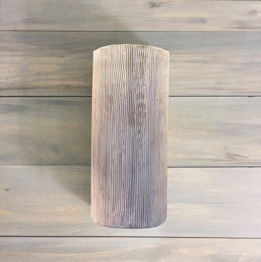 Janna Ugone & Co Wall Sconces Mocha Hand Textured Narrow Ceramic Cylinder Sconce in Sgraffito