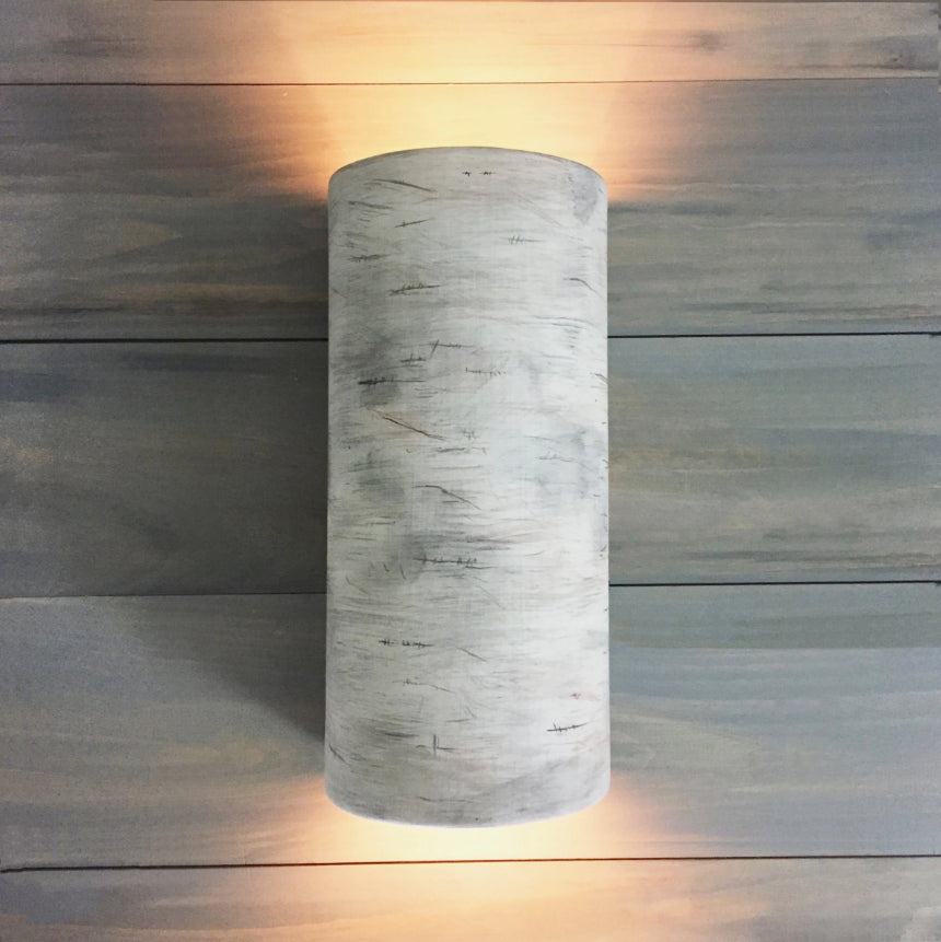 Hand Painted Narrow Ceramic Cylinder Sconce in Simply Birch