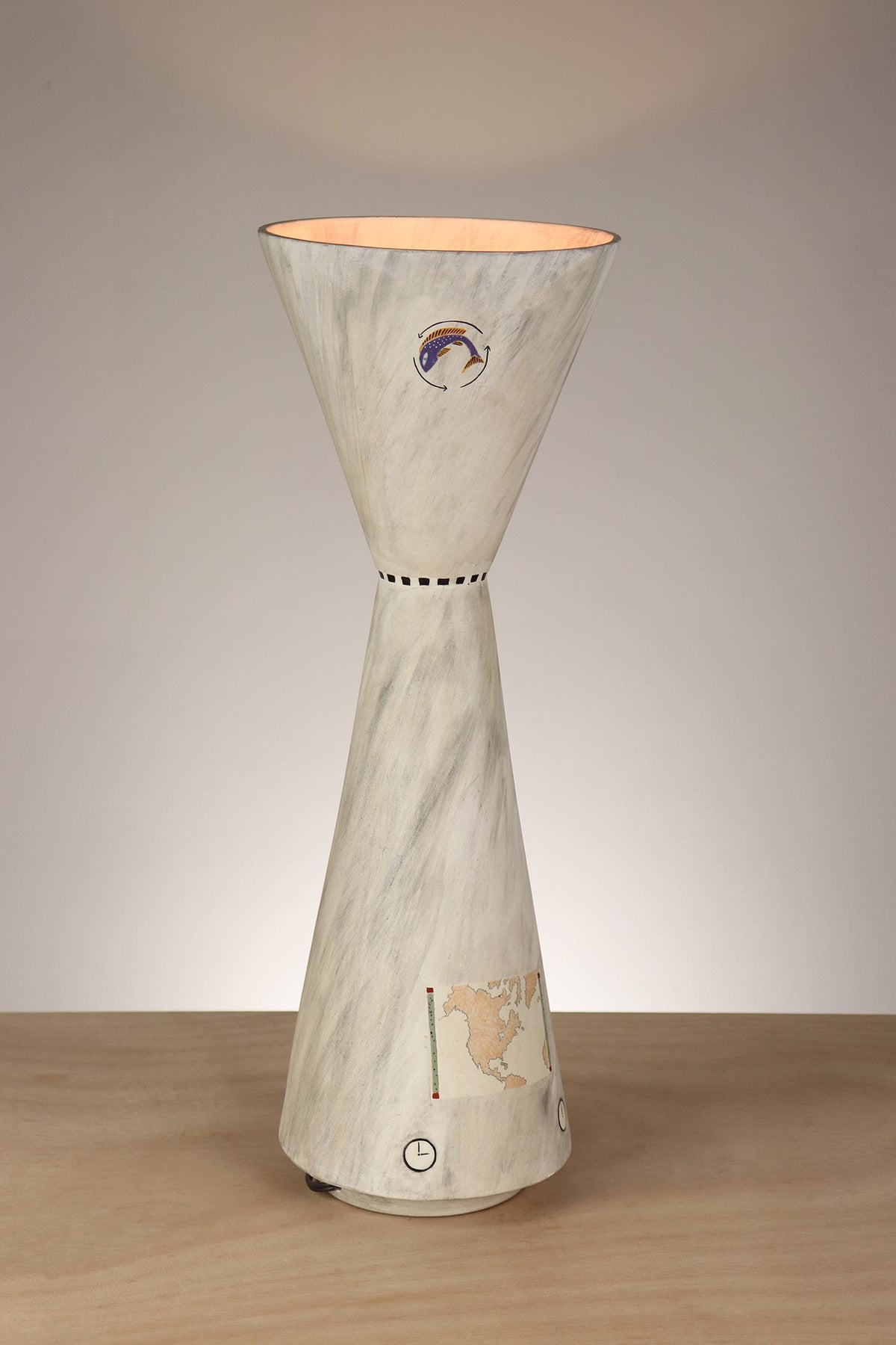 Janna Ugone &amp; Co Ceramic Double Cone Torchiere in Time Zone
