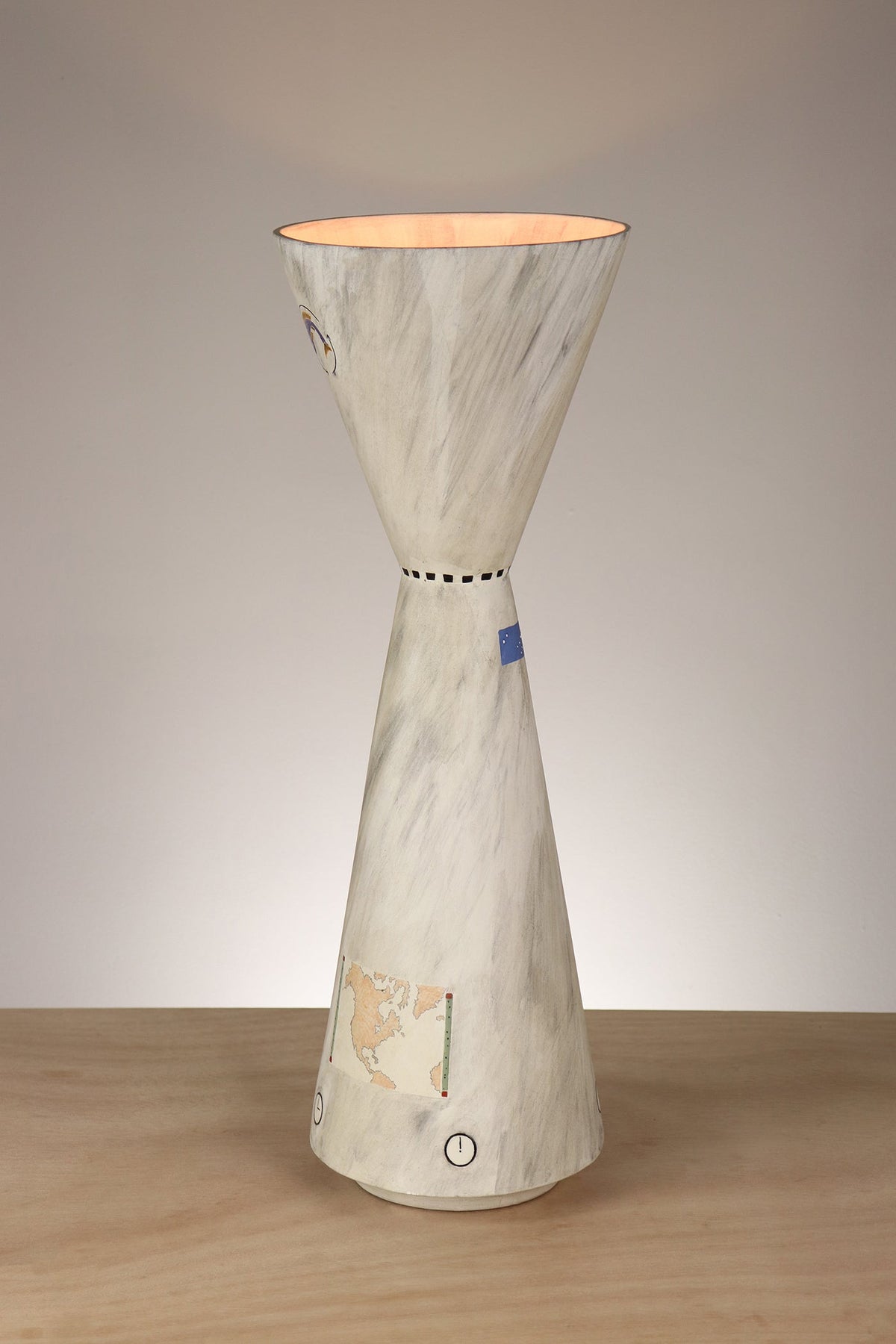 Janna Ugone &amp; Co Ceramic Double Cone Torchiere in Time Zone