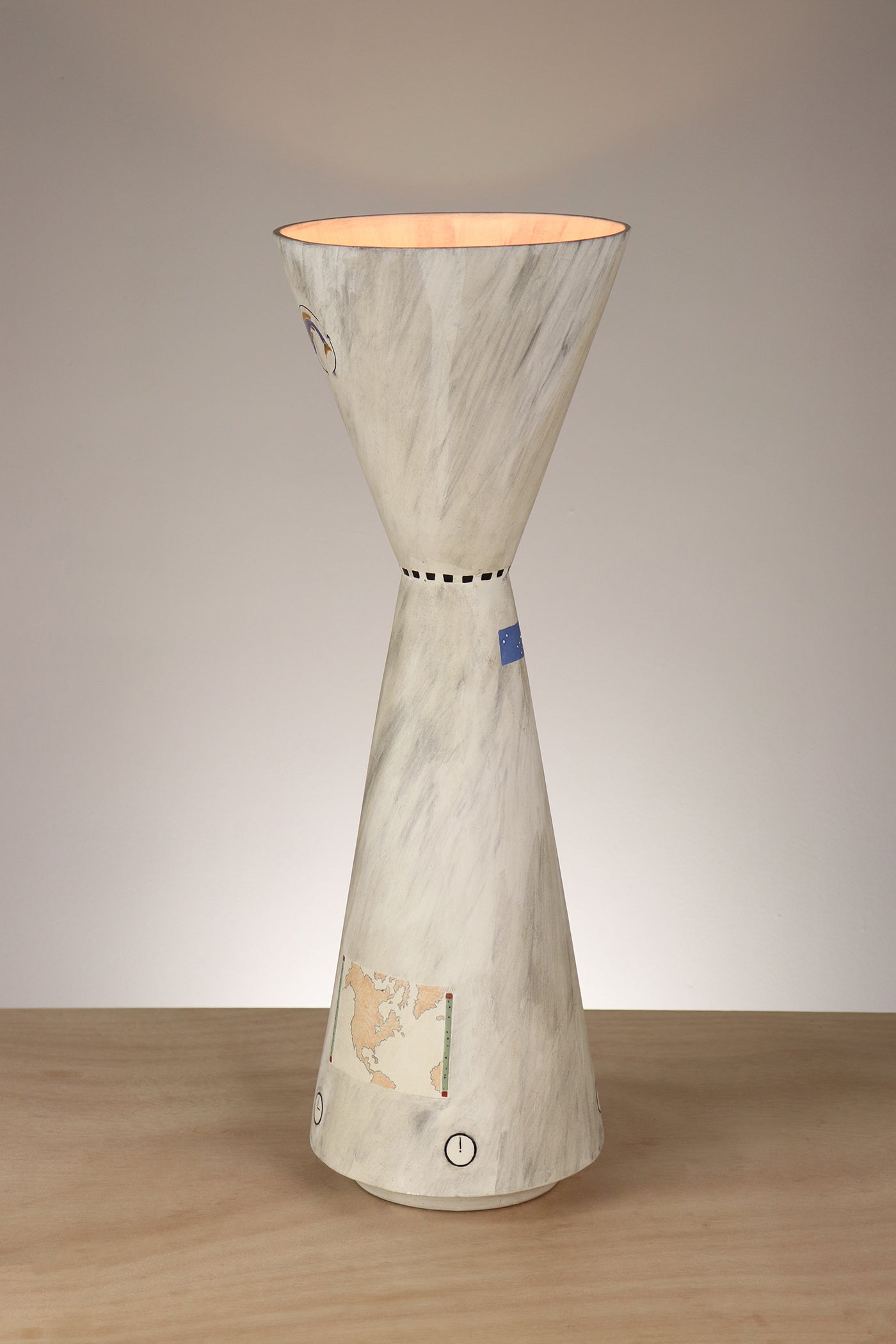 Janna Ugone & Co Ceramic Double Cone Torchiere in Time Zone