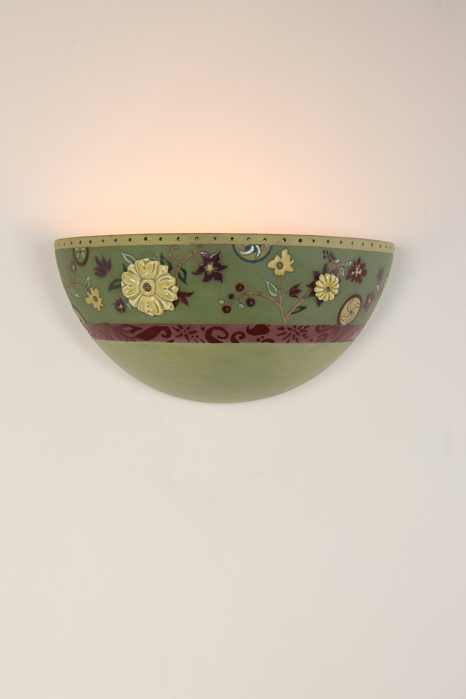 Janna Ugone & Co Wall Sconces Ceramic Half Sphere Sconce in Eden Seaglass in Pear