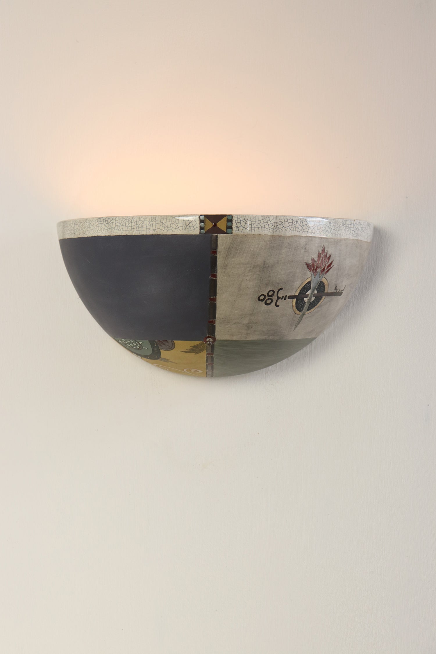 Janna Ugone & Co Wall Sconces Ceramic Half Sphere Sconce in Grecian