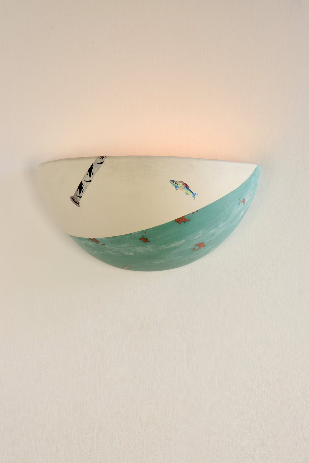 Janna Ugone &amp; Co Wall Sconces Ceramic Half Sphere Sconce in Greek Islands