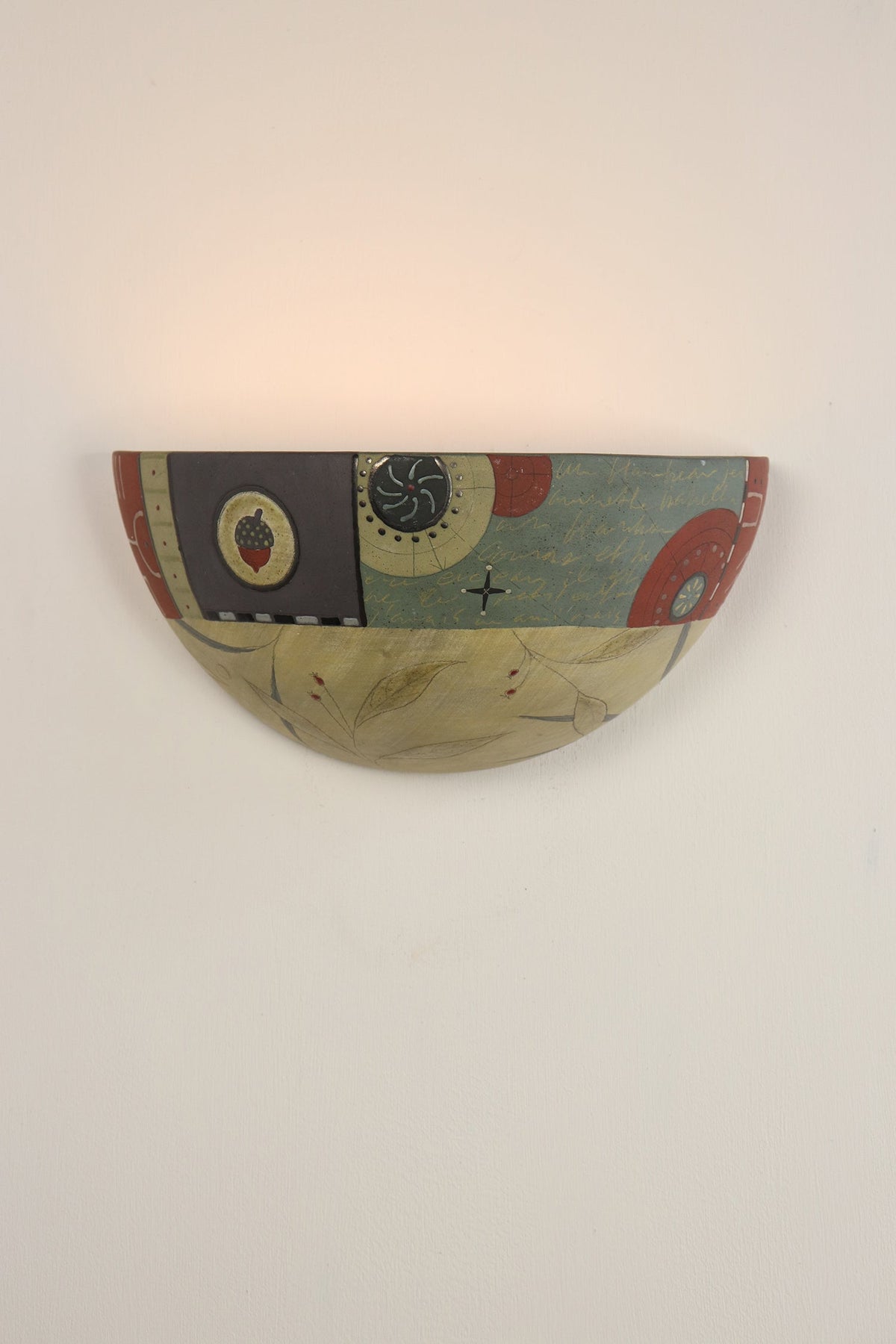 Janna Ugone &amp; Co Wall Sconces Ceramic Half Sphere Sconce in June Street Border