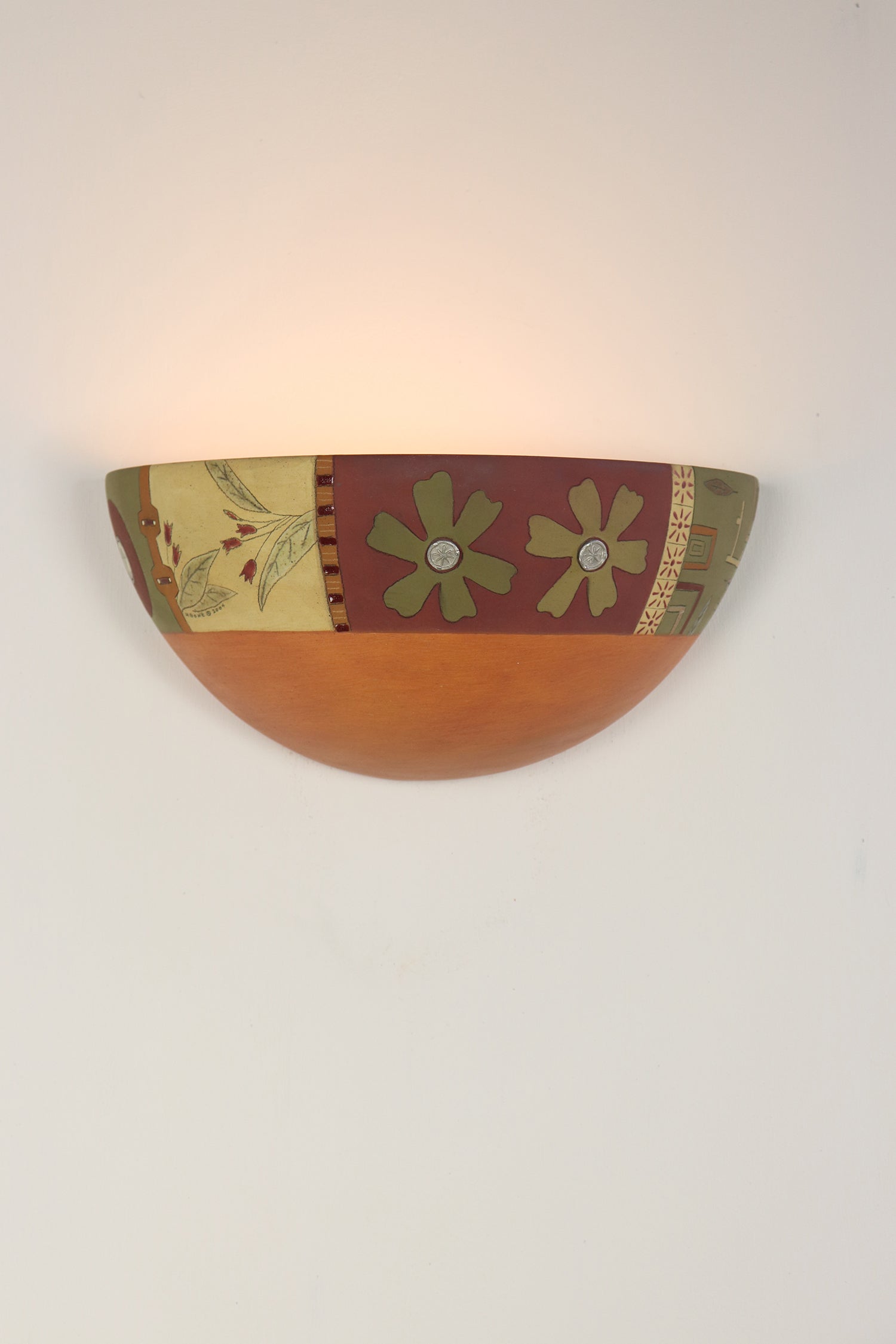 Janna Ugone & Co Wall Sconces Ceramic Half Sphere Sconce in Lily Coin in Mango