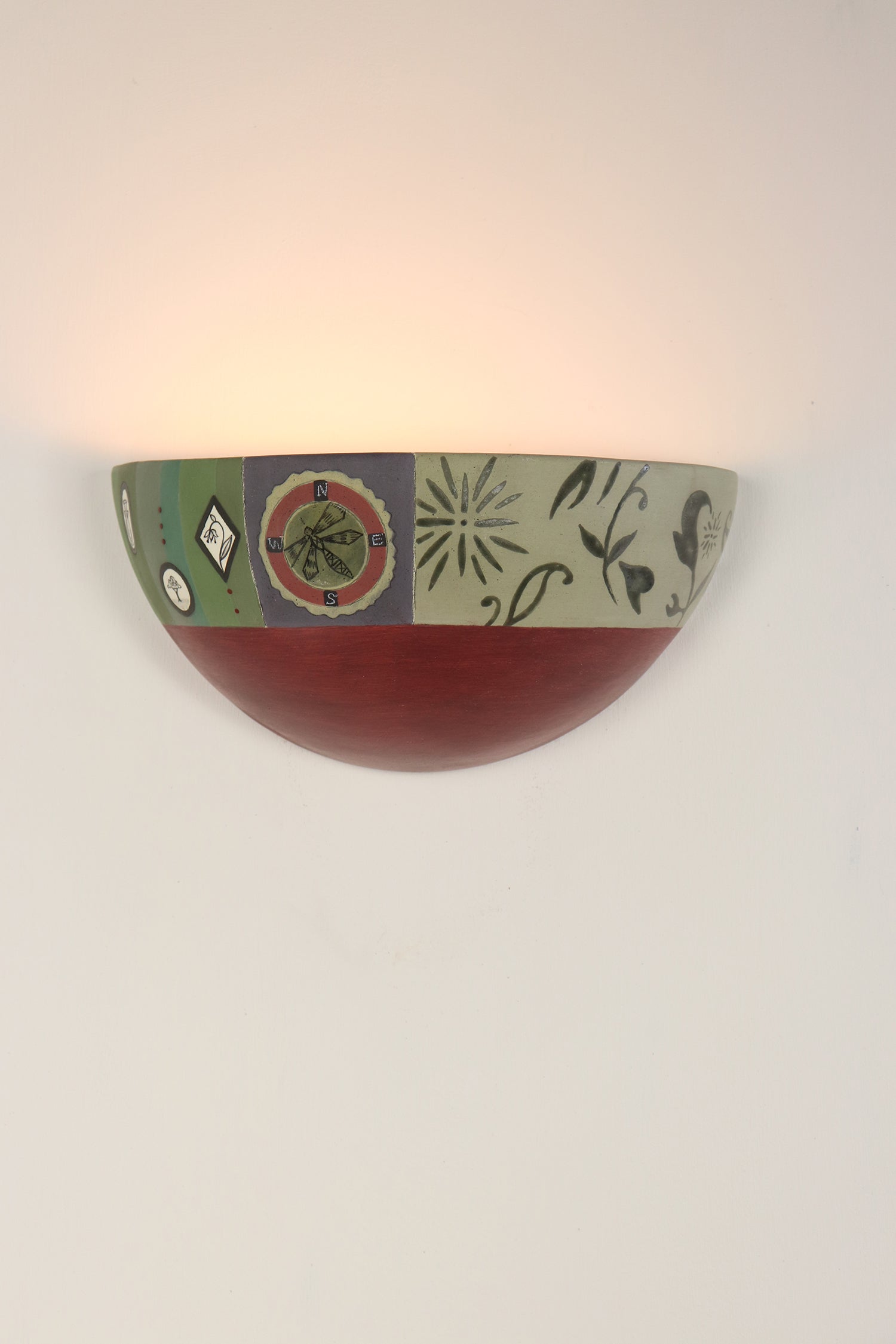 Janna Ugone & Co Wall Sconces Ceramic Half Sphere Sconce in Lockets in Redwood