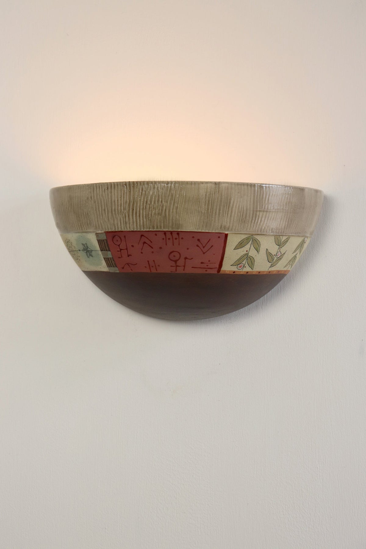 Janna Ugone &amp; Co Wall Sconces Ceramic Half Sphere Sconce in Oxford in Chocolate