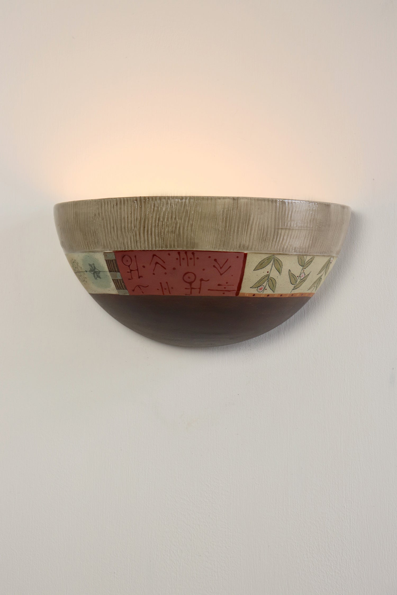 Janna Ugone & Co Wall Sconces Ceramic Half Sphere Sconce in Oxford in Chocolate