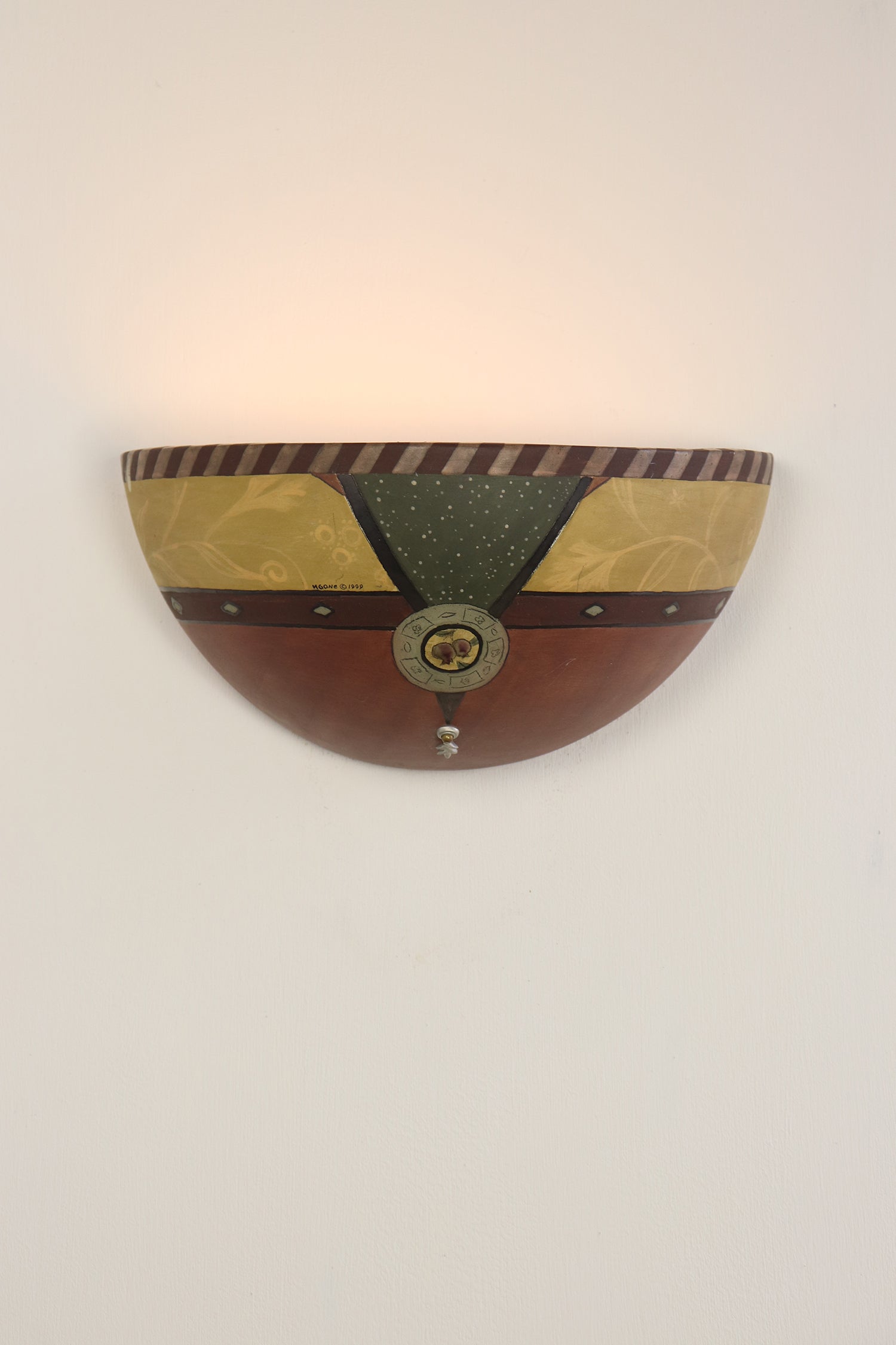 Janna Ugone & Co Wall Sconces Ceramic Half Sphere Sconce in Rustic Charm in Amber and Russet