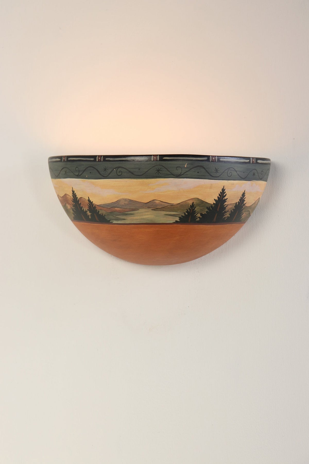 Janna Ugone &amp; Co Wall Sconces Ceramic Half Sphere Sconce in Sundance Northwest Scene